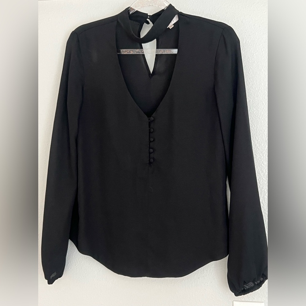 WAYF Black Keyhole Top